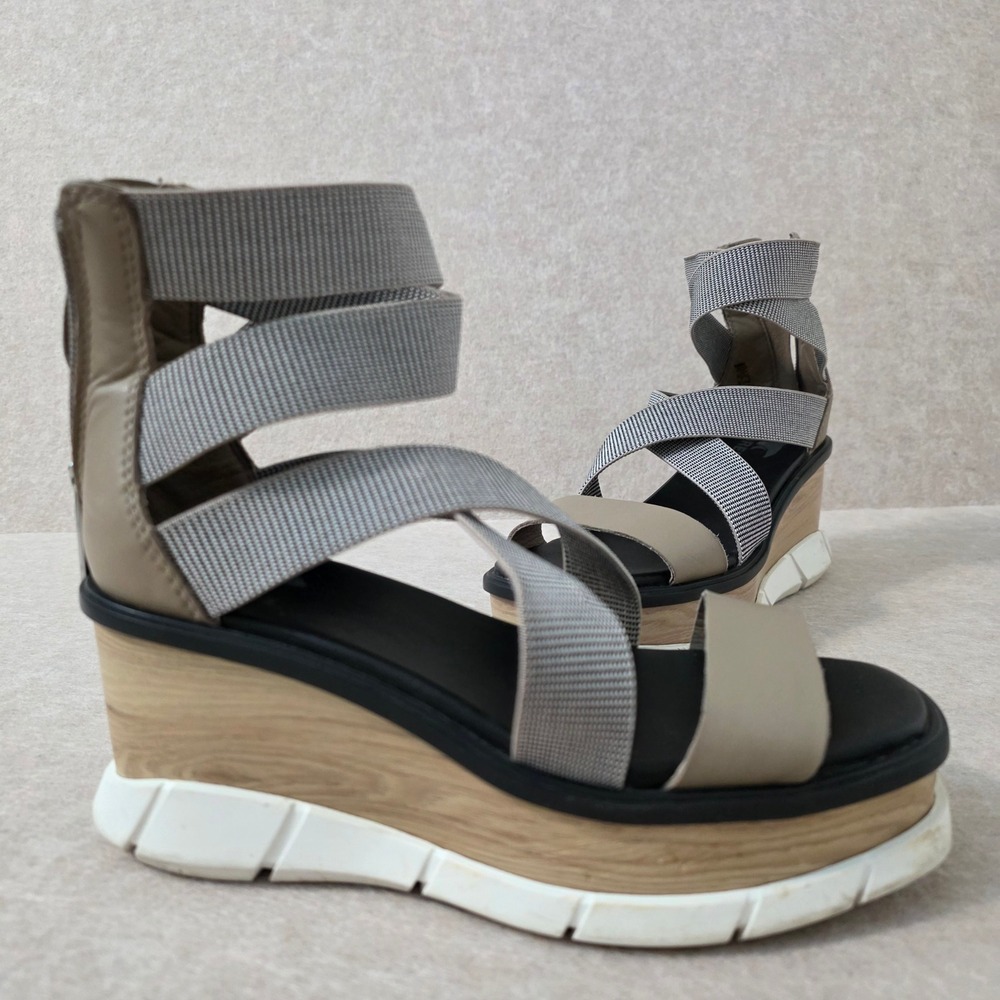 Sorel Joanie III Strappy Wedge Sandals US 5 Chunky Sport Wood Comfort Platform